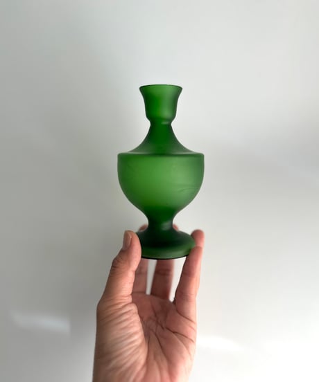 Vase｜グリーン｜フロストガラス｜フラワーベース