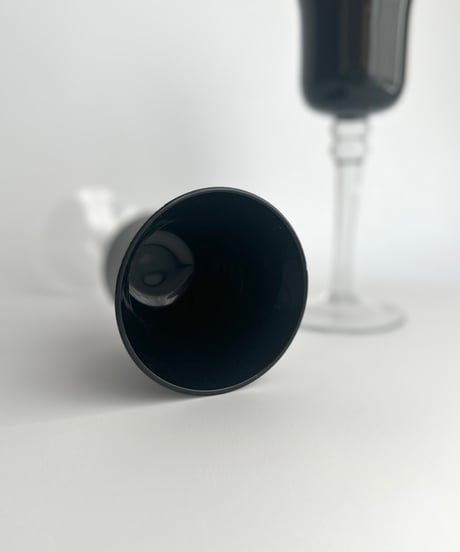 Glass｜ワイングラス｜ブラックガラス｜北欧ヴィンテージ