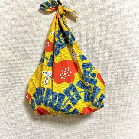 北欧柄ふろしき　撥水 ふろしき　アクアドロップ　約100cm　こはれハチドリ　キイロ