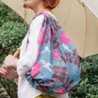 北欧柄ふろしき　撥水 ふろしき　アクアドロップコットン　約100cm　【こはれ/ハチドリ】グレーグリーン