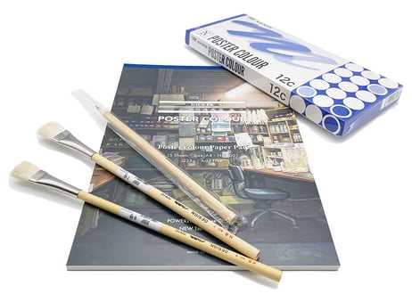 ニッカー【NICKER】 ポスターカラー20mlアニメ背景画　12色初級セット　Poster Color 20ml Anime Background 12-Color Beginner Set