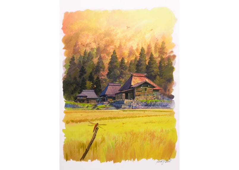 サイン入り「日本の秋 新潟 越後妻有」渡邊洋一／複製画 | NICKER