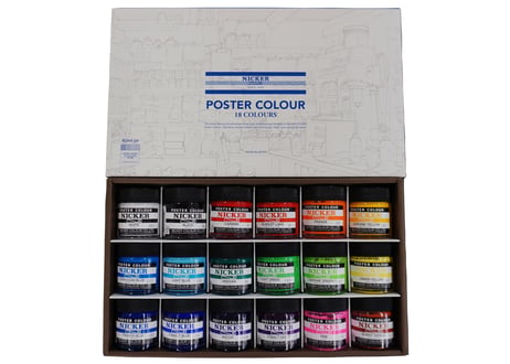 ニッカー 【ニッカー】 ポスターカラー40mlアニメ背景画セット　18色中級セット　Poster Color 40ml Anime Background 18-Color Advanced Set