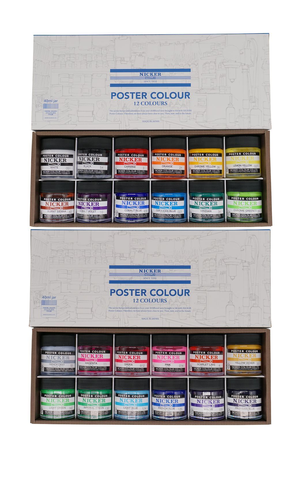 ポスターカラー40ML 24色セット / POSTER COLOUR 40ML 24-Colo