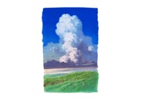 額装サイン入り『空への回廊』渡邊洋一　ポスターカラー／複製画