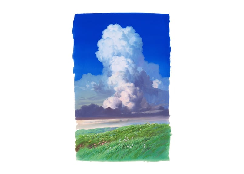 額装サイン入り『空への回廊』渡邊洋一 ポスターカラー／複製画