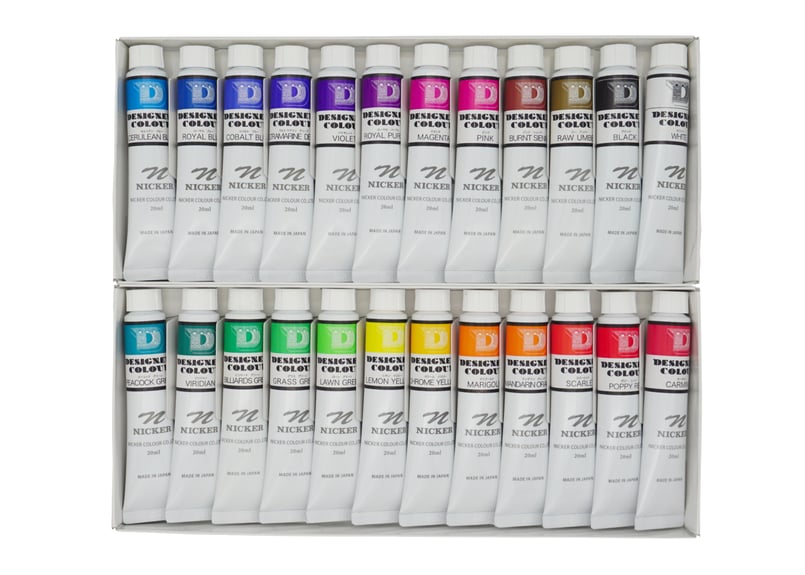 (未使用･未開封品)　ニッカー 水彩絵具 デザイナースカラー 24色セット 20ml(6号) ar3p5n1 ニッカー デザイナーズカラー 20ml 24色セット｜画材・文具雑貨
