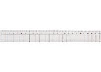 アクリル方眼25ｃｍ溝引き定規　25cm Grid-Marked Groove-Drawing Ruler (Acrylic)