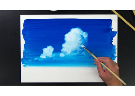 【動画３本パック】「雲の描き方　『入道雲 遠景』『入道雲 近景』『積雲』」　美術監督 渡邊洋一によるアニメーション背景画の描き方　ダウンロードガイド