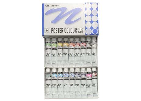 ポスターカラー20ML　18色セット 【プレゼント包装品】