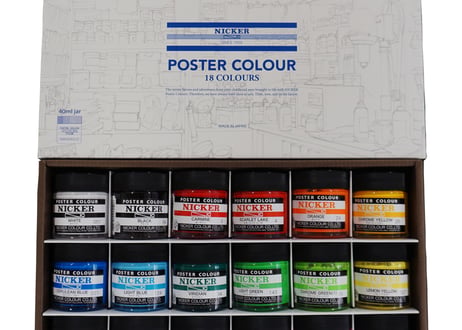 ポスターカラー40ML　18色セット / POSTER COLOUR 40ML 18-Color Set