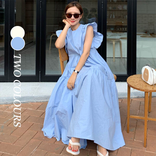 オープンショルダーリップルフリルワンピース SPICA GLOW オープンショルダーリップルフリルワンピース