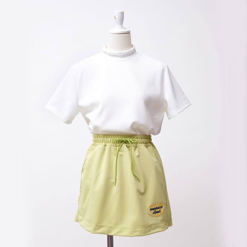 rienda ハンカチーフヘムシャツ マーメイドラインスコショートパンツ 4点 フロントスカートショートパンツ（ライム） | mamecocloset