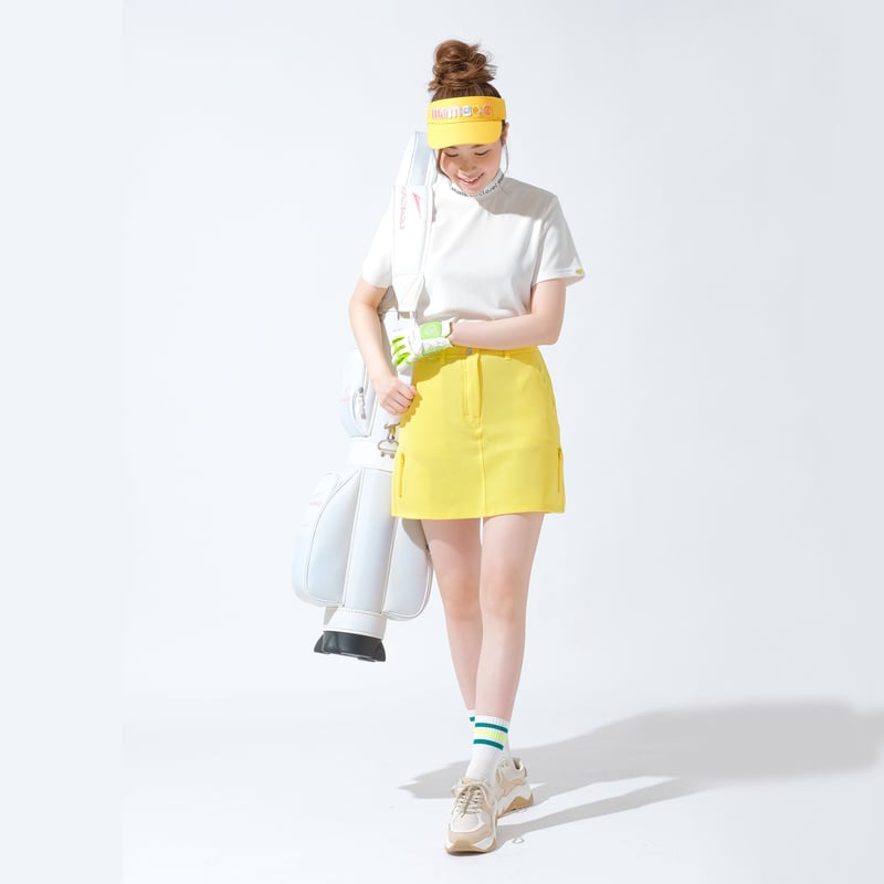 UTAA ファッショナブル プリーツスカート インナーパンツ付き スカート 黄色 UTAA ファッショナブル プリーツスカート インナーパンツ付き