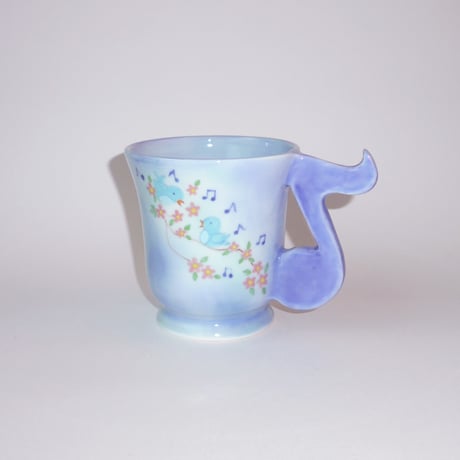 Singing Birds Note Handle Mug / Yes!ceramic