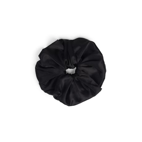 Satin Frill Scrunchie Black / hai