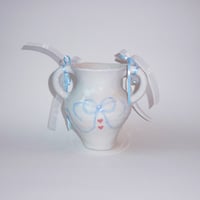 Baby Blue Ribbon Mini Flower Vase / Yes!ceramic