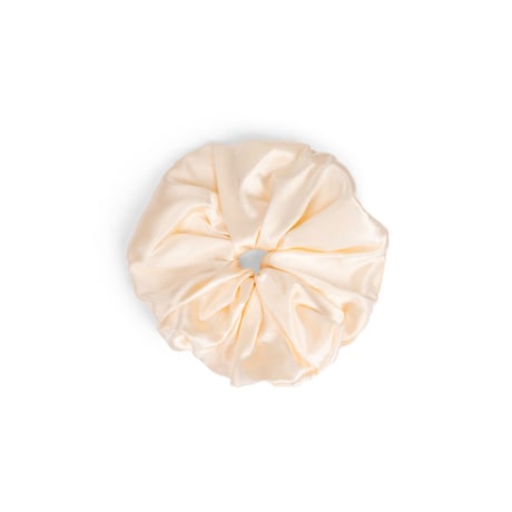 Satin Frill Scrunchie White / hai