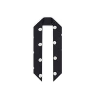 Thin Polka Scarf Black / hai