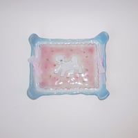 Sheep Ribbon square Tray / Yes!ceramic