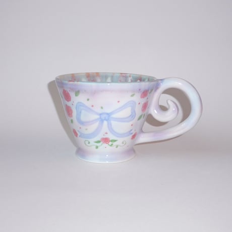 Swirl Handle Ribbon Mug / Yes!ceramic