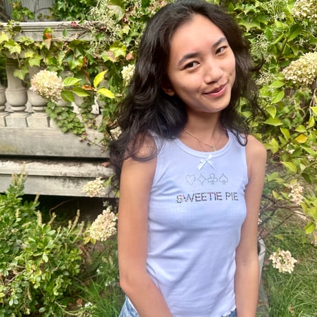 Sweetie Pie White Tank Top / Vanna Youngstein