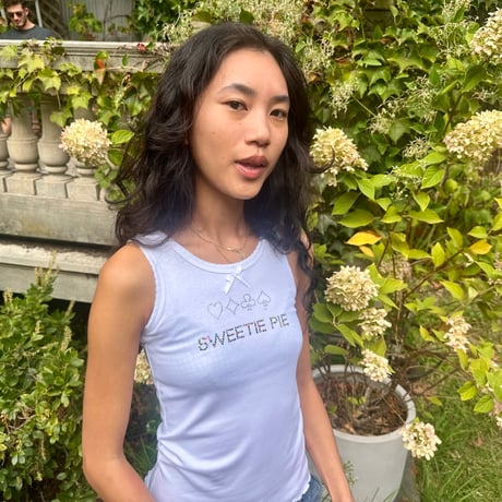 Sweetie Pie White Tank Top / Vanna Youngstein