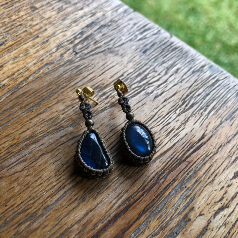 【m-18】ピアス ラブラドライト※訳あり価格 m-18】ピアス ラブラドライト※訳あり価格