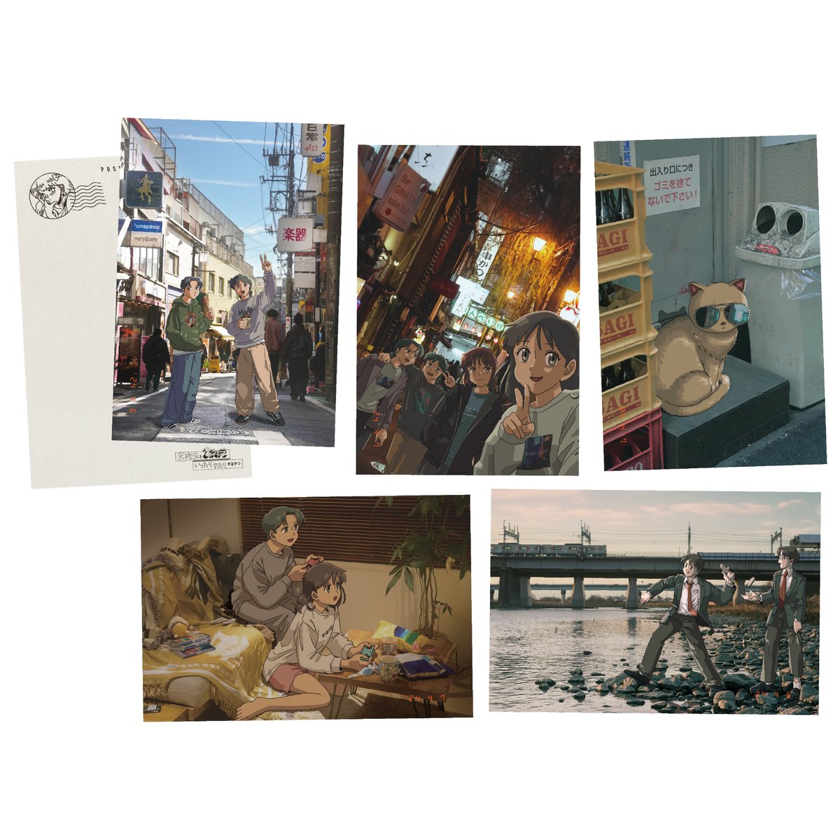 デザート　証明写真風カード　17種 デザート 証明写真風カード うるわしの宵の月・ゆびさきと恋々