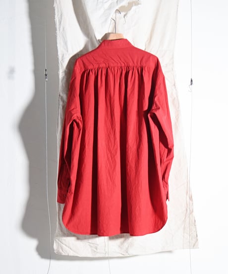 YOKO SAKAMOTO - DRESS SHIRT, SUPER HIGH COUNT TYPE WRITER, RED.