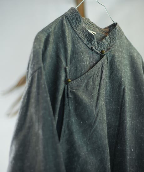 1990's~ Maker Unknown - Nepped chambray design shirt jacket, Like made in India.