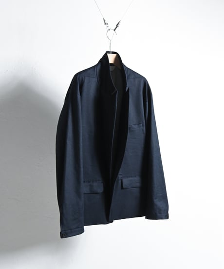 ANCELLM - BUTTONLESS TAILORED JACKET, NAVY.