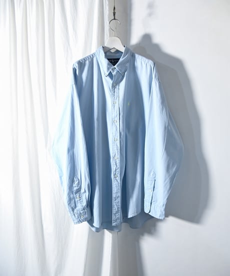 1990's Ralph Lauren - Huge size b.d shirt, BLAKE size XXL, Ice blue chino cloth.