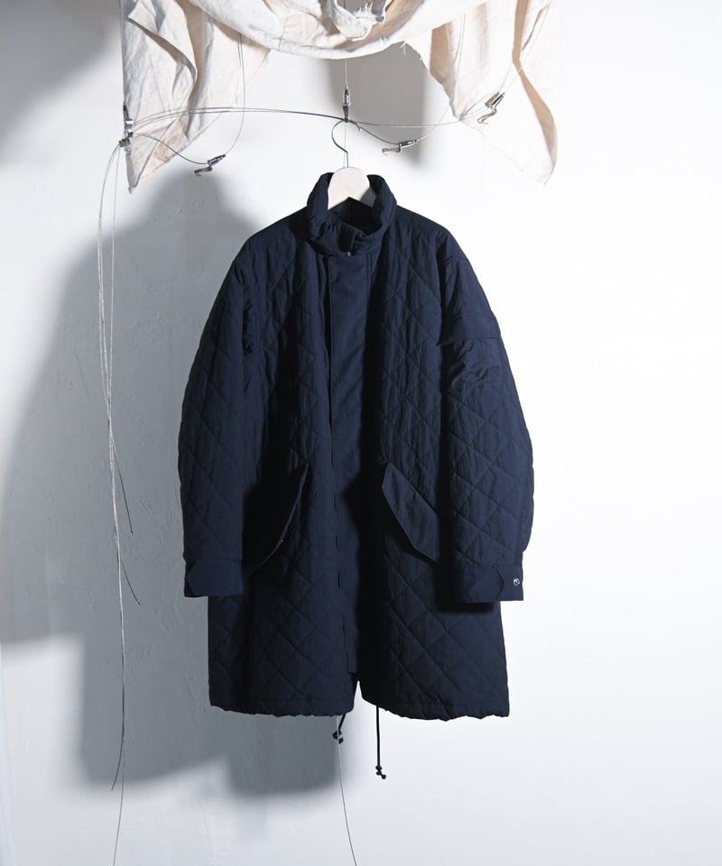 Kics Document. - QUILTED NYLON STAND COAT, NVY....