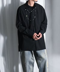 YOKO SAKAMOTO - DRESS SHIRT, SUPER HIGH COUNT TYPE WRITER, BLACK.