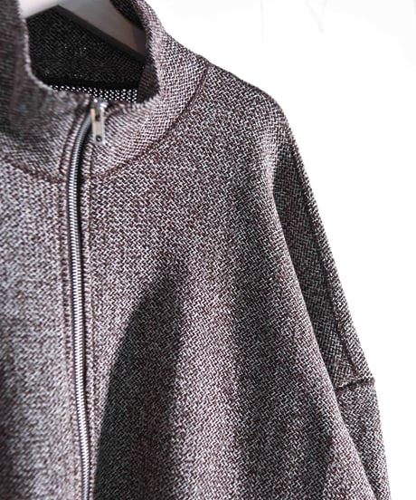 KIIT - COTTON / WASHI MELANGE RUSSEL FULL ZIP HIGH NECK TOPS