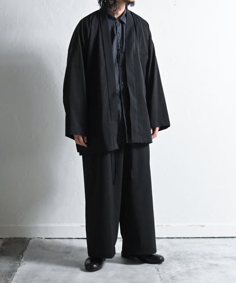 YOKO SAKAMOTO - SUIT HAORI SHIRT, BLACK.