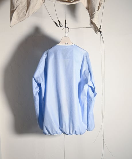 KIMURA - Narrowing Shirt Cardigan, LENO CLOTH, Blue.