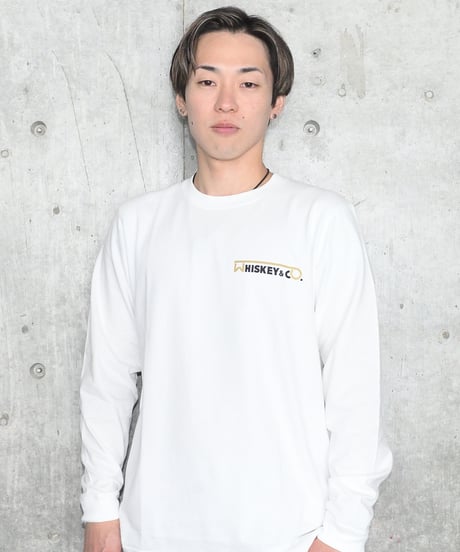 【Whiskey&Co. オリジナル　ロングスリーブ Tシャツ】　色：黒/ 白　サイズ：M/ L/ XL
