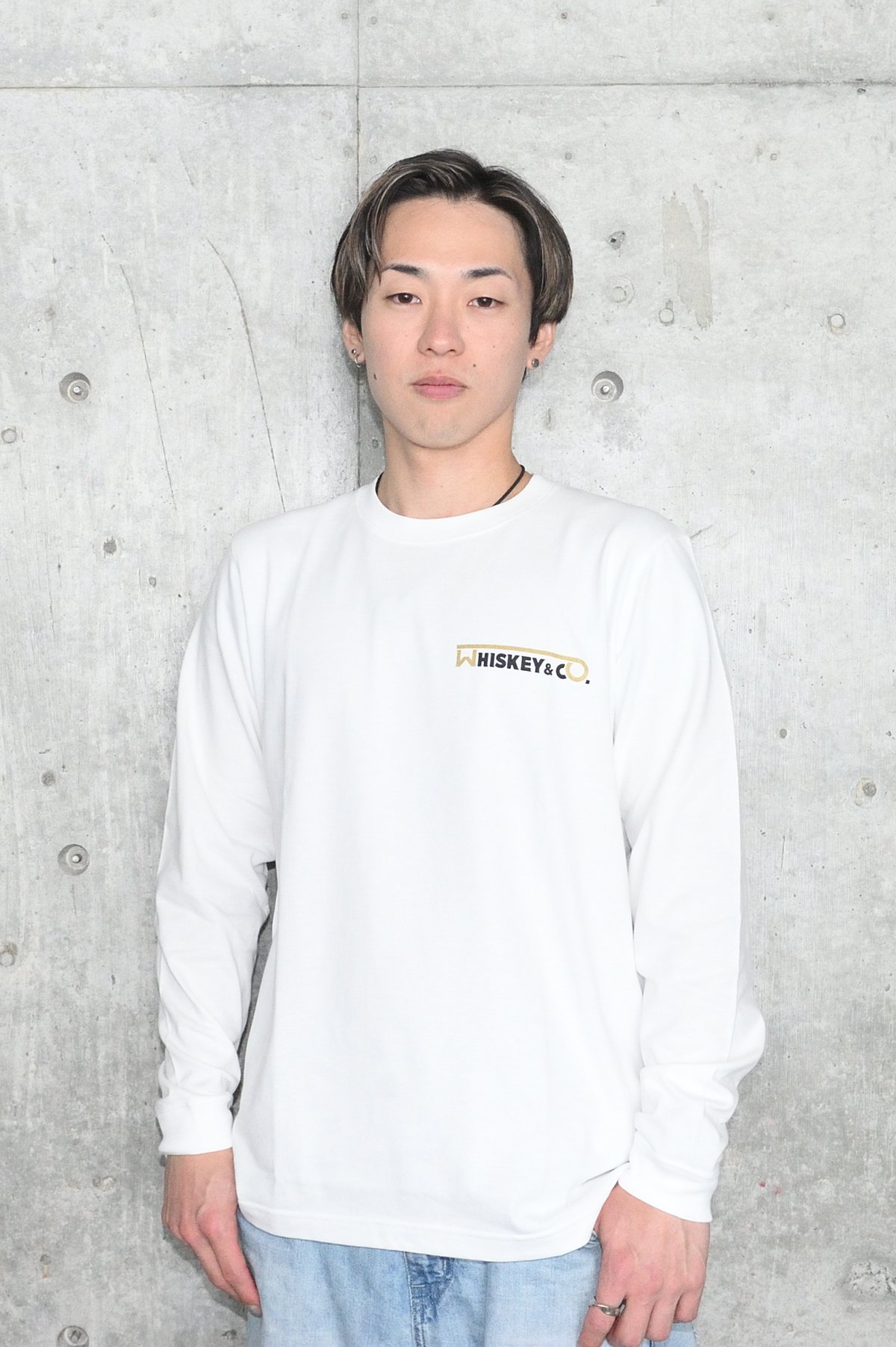Whiskey&Co. オリジナル ロングスリーブ Tシャツ】 色：黒/ 白