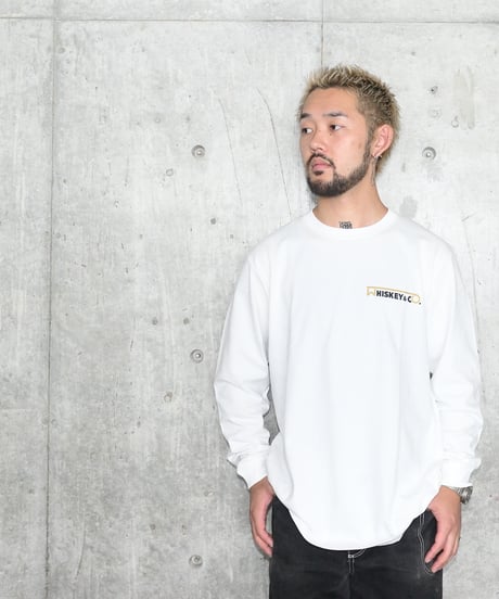 【Whiskey&Co. オリジナル　ロングスリーブ Tシャツ】　色：黒/ 白　サイズ：M/ L/ XL