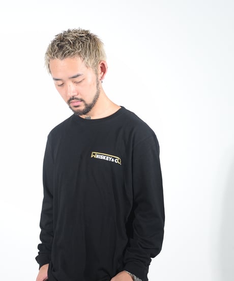 【Whiskey&Co. オリジナル　ロングスリーブ Tシャツ】　色：黒/ 白　サイズ：M/ L/ XL
