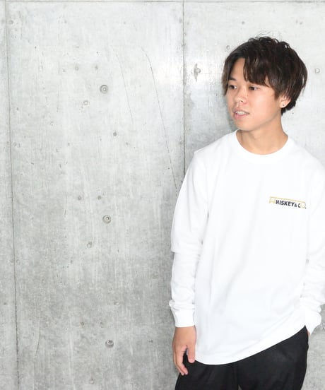 【Whiskey&Co. オリジナル　ロングスリーブ Tシャツ】　色：黒/ 白　サイズ：M/ L/ XL