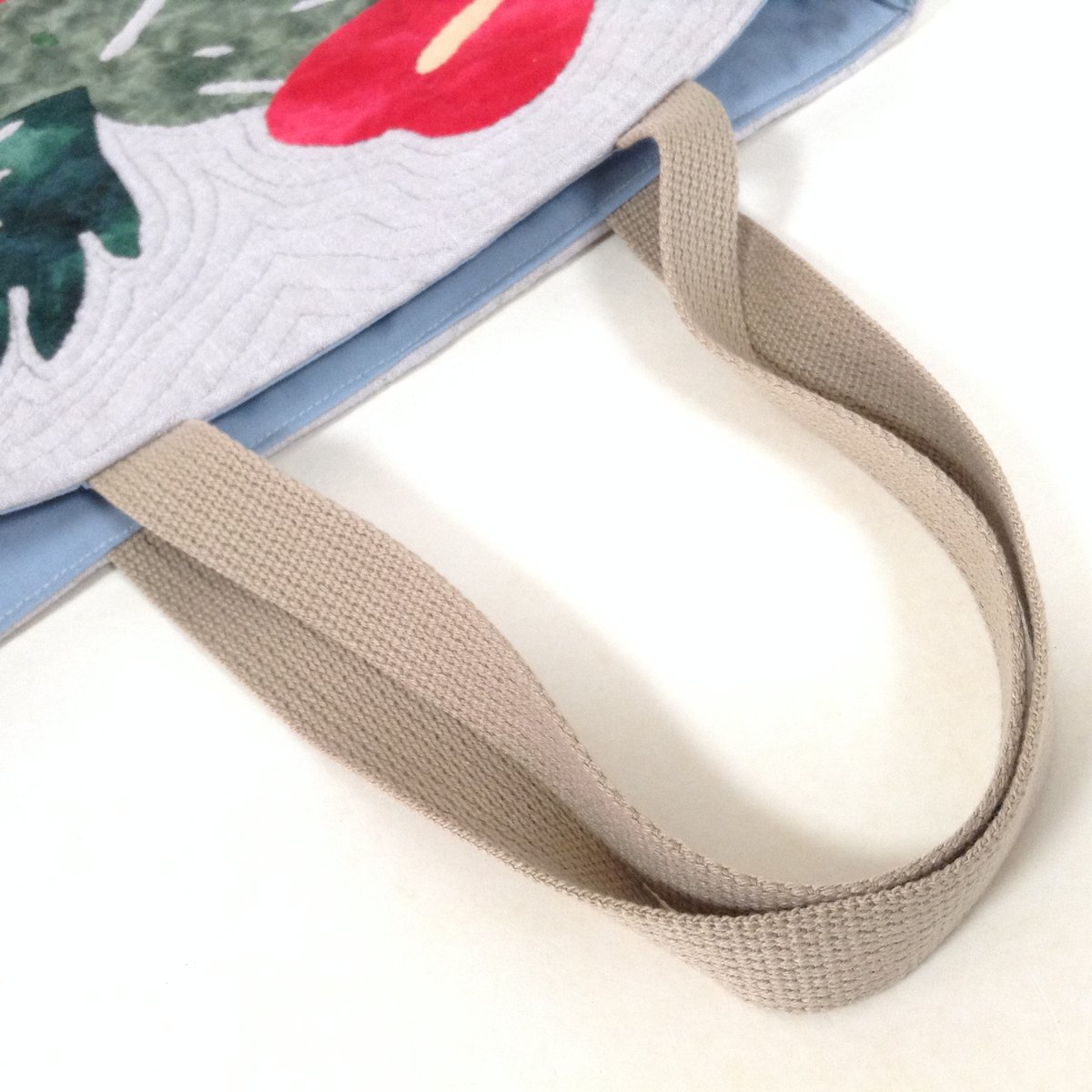 TOK-402 / トートバック【平型】ハワイアンキルト モンステラ