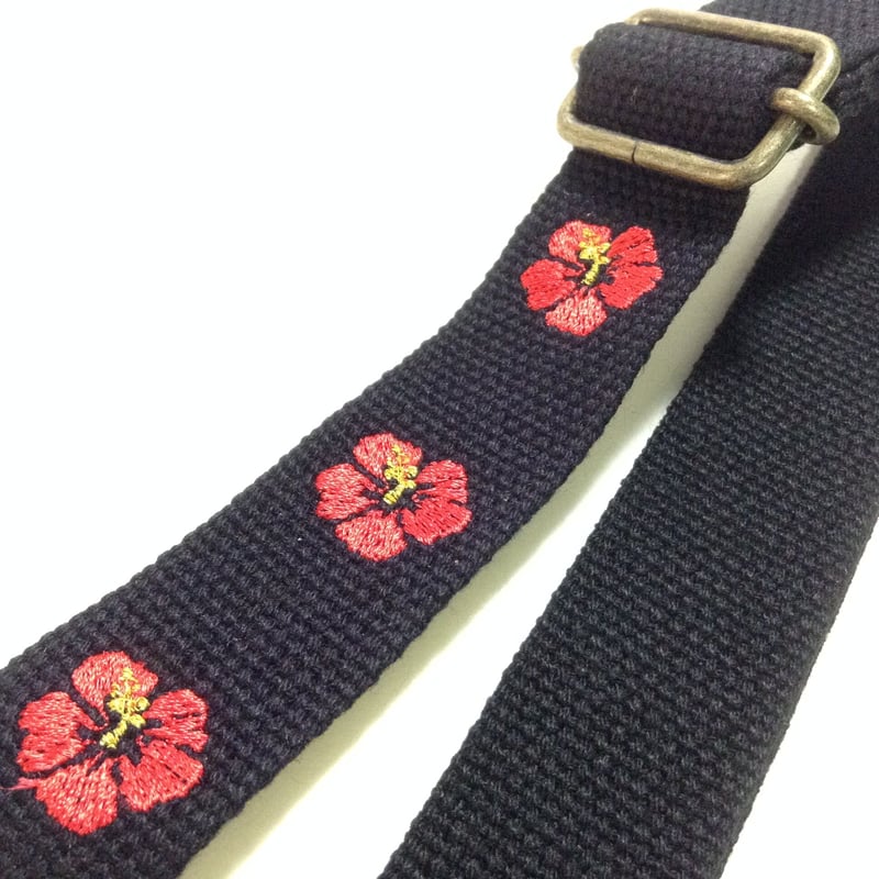 ウクレレストラップ LIVE LINE（ライブライン）刺繍柄 ハイビスカス