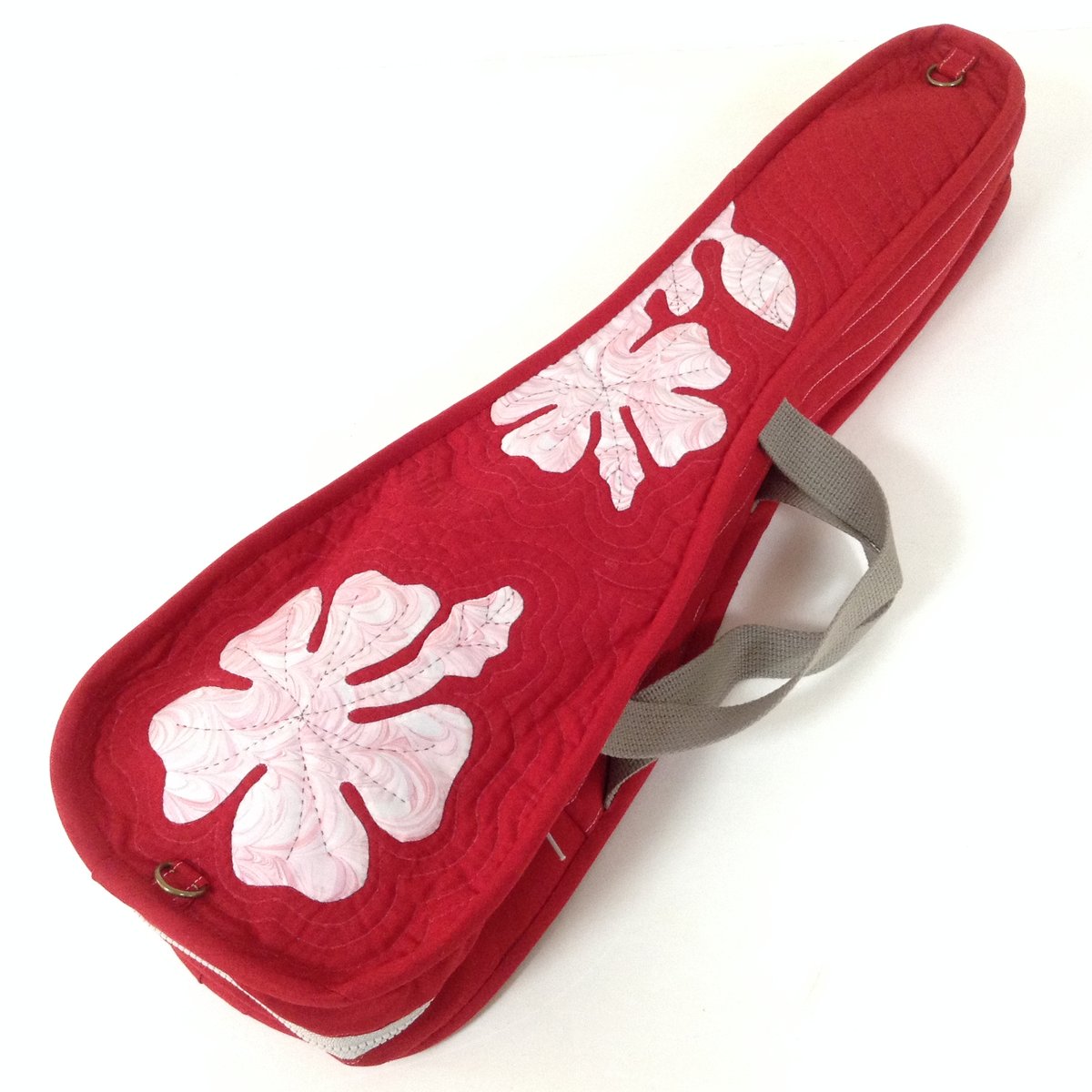 ハンドメイドウクレレケース【ソプラノ用】/TOK-436 赤 ハイビスカス