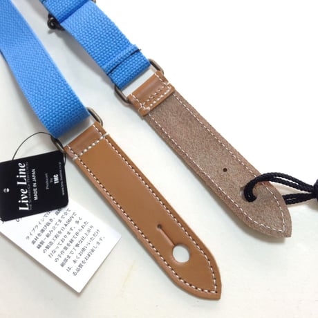ウクレレストラップ 　 ライブライン　LIVE LINE 　ライブライン  アクリル&コットン ブラック(青色)　 YUS14BLE
