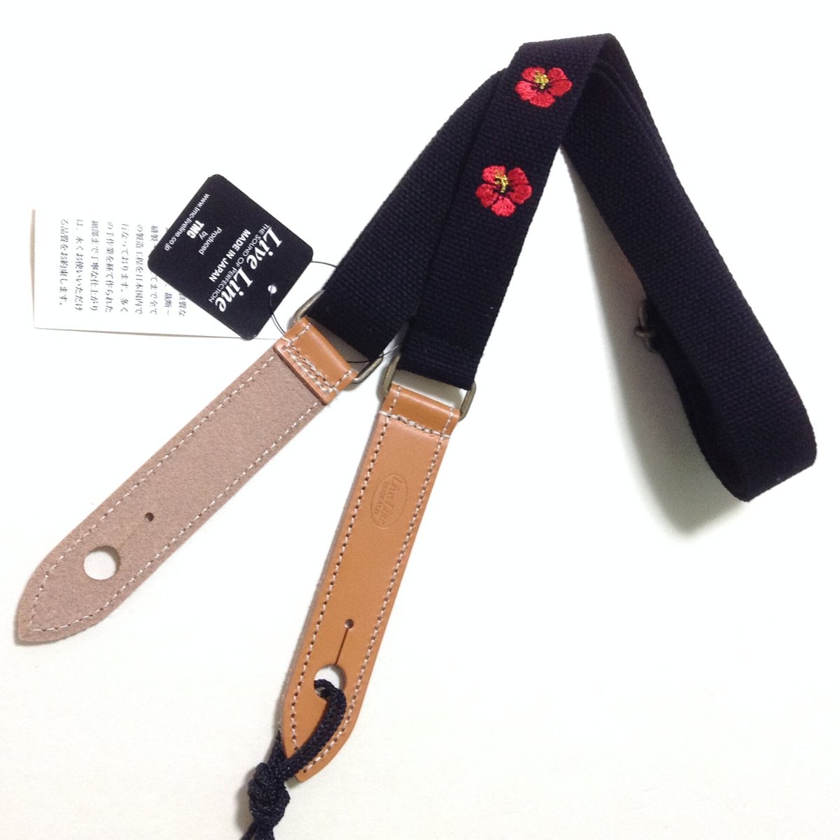 ウクレレストラップ LIVE LINE（ライブライン）刺繍柄 ハイビスカス