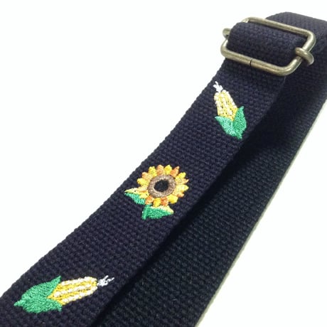 ウクレレストラップ　LIVE LINE（ライブライン）刺繍柄  向日葵＆とうもろこし　YUS34B-4