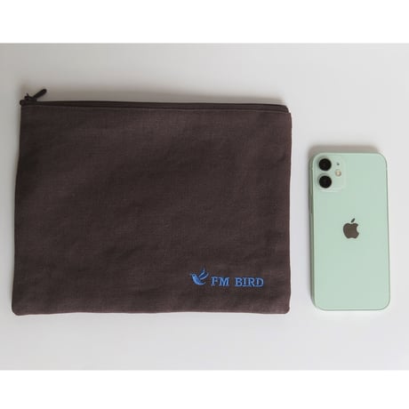 FM BIRD ロゴ刺繡入りポーチ（2色）